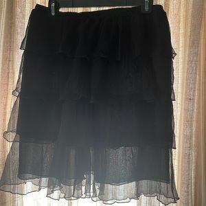 Flowy Black Ruffle Skirt